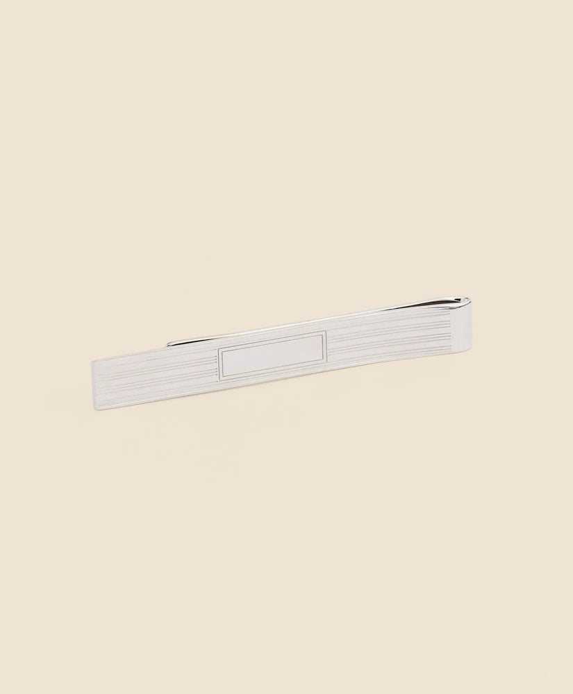 Brooks Brothers Men Sterling Silver Engravable Rhodium-Plated Tie Clip