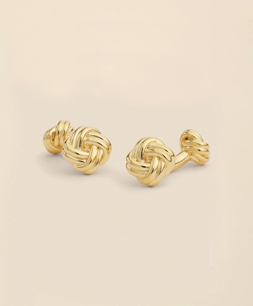 Brooks Brothers Men Sterling Silver Gold-Plated Knot Cufflinks