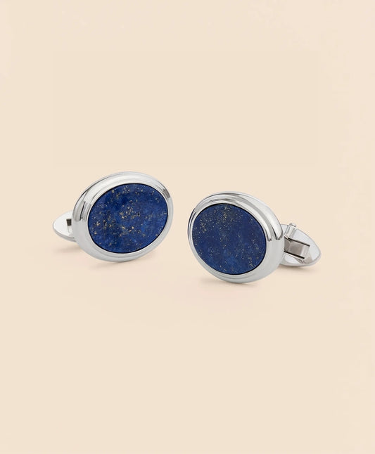 Brooks Brothers Tailored Sterling Silver Oval Rhodium-Plated Cufflinks
