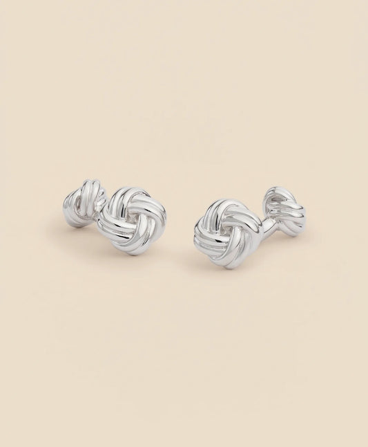 Brooks Brothers Tailored Sterling Silver Rhodium-Plated Knot Cufflinks