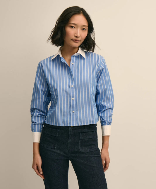 Brooks Brothers Women The Cropped Striped Shirt