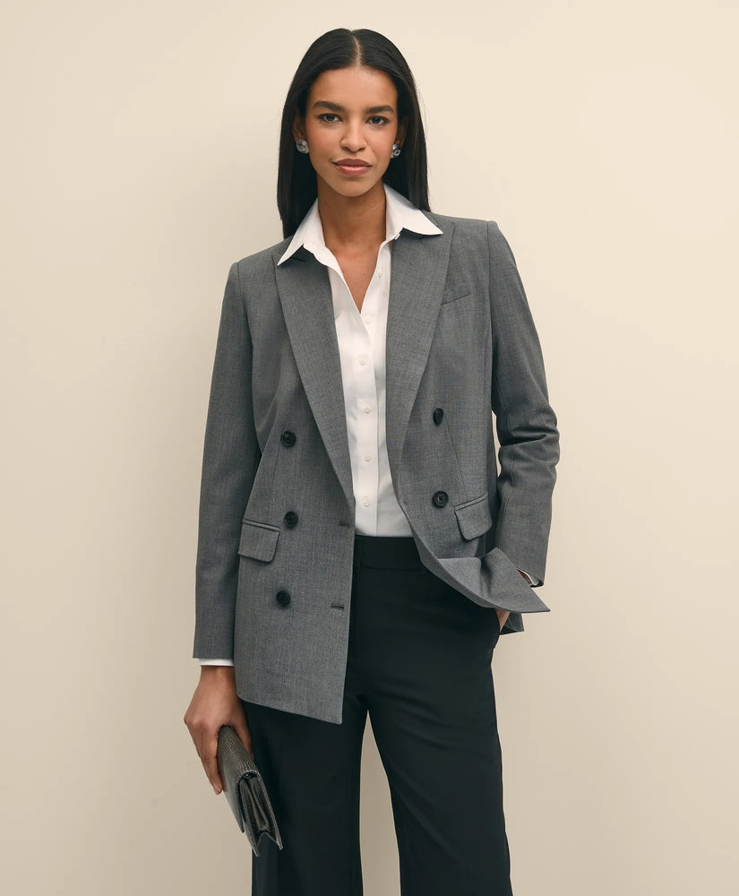 Brooks Brothers Sale The Essentials Double-Breasted Peak Lapel Jacket in Wool Blend