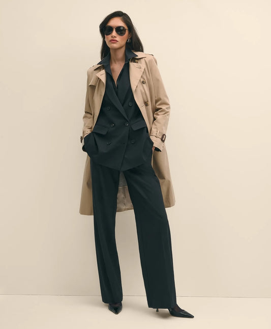 Brooks Brothers Women The Essentials Wide-Leg Trousers in Wool Blend