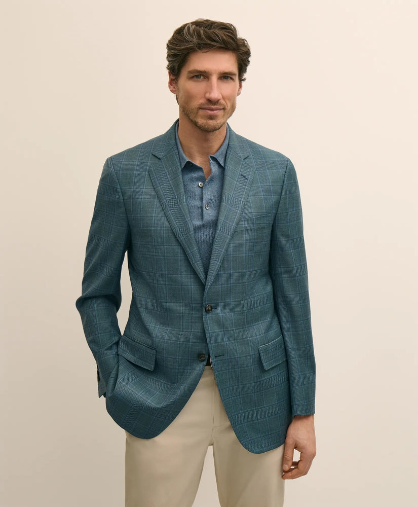 Brooks Brothers Men Traditional Fit Wool Check Sport Coat