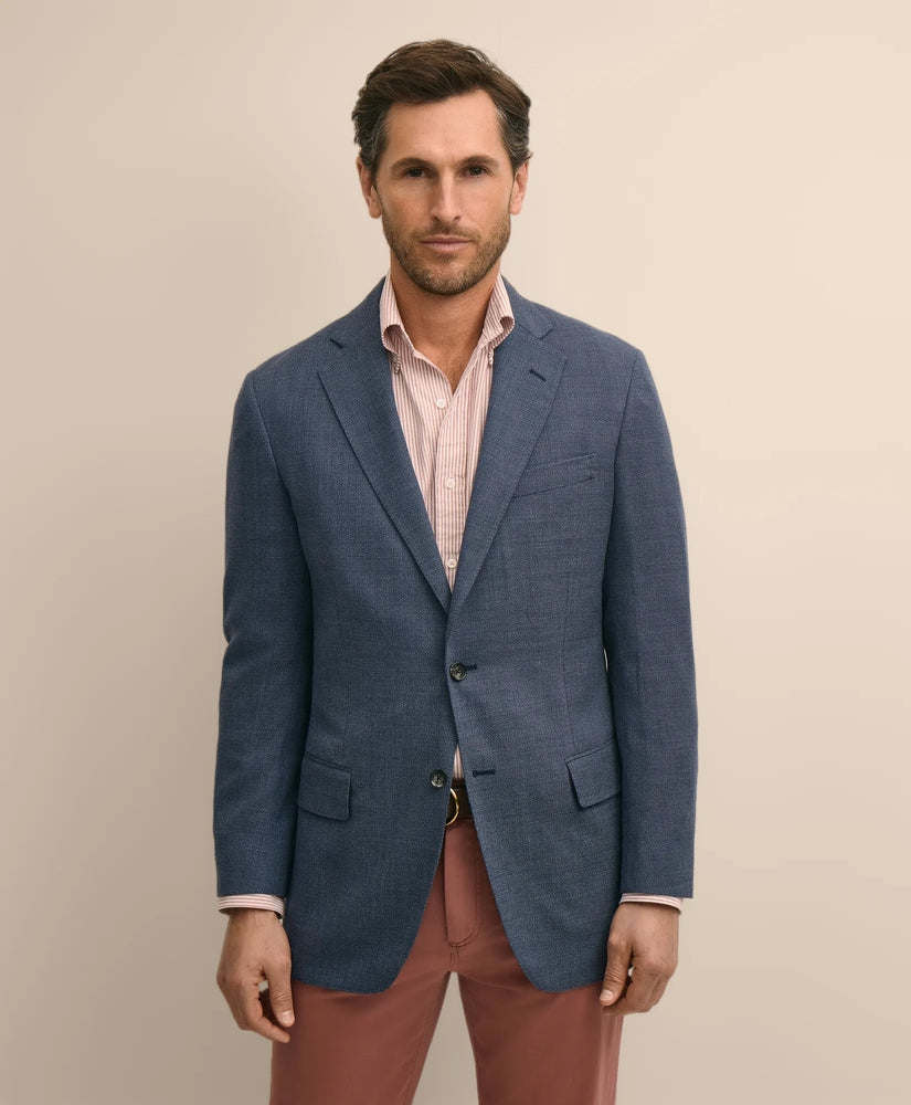 Brooks Brothers Tailored Traditional Fit Wool Hopsack Sport Coat