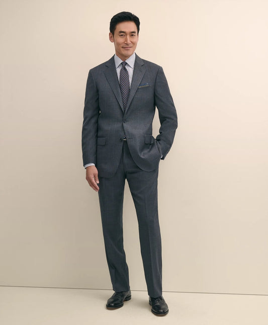 Brooks Brothers Tailored Traditional Fit Wool Windowpane 1818 Suit