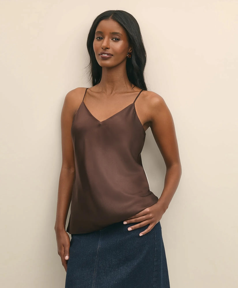 Brooks Brothers Sale V-Neck Cami in Washable Silk Charmeuse