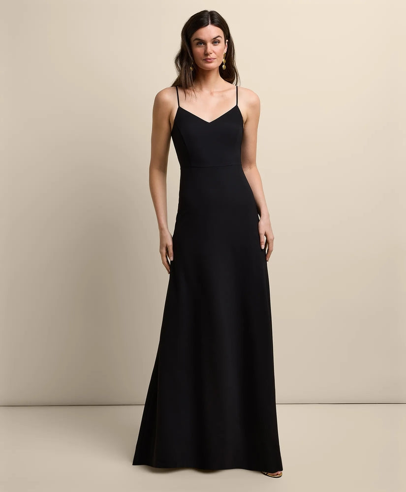 Brooks Brothers Women V-Neck Spaghetti Strap Gown