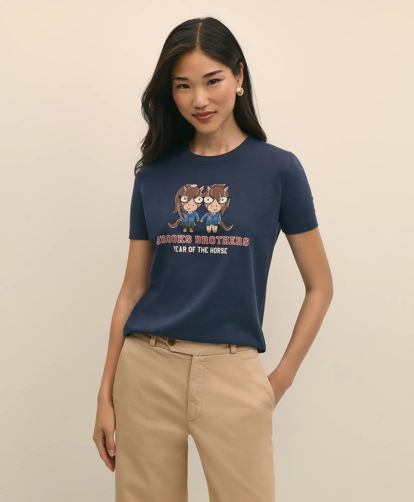 Brooks Brothers Sale Women's Lunar New Year 100% Cotton Graphic T-Shirt