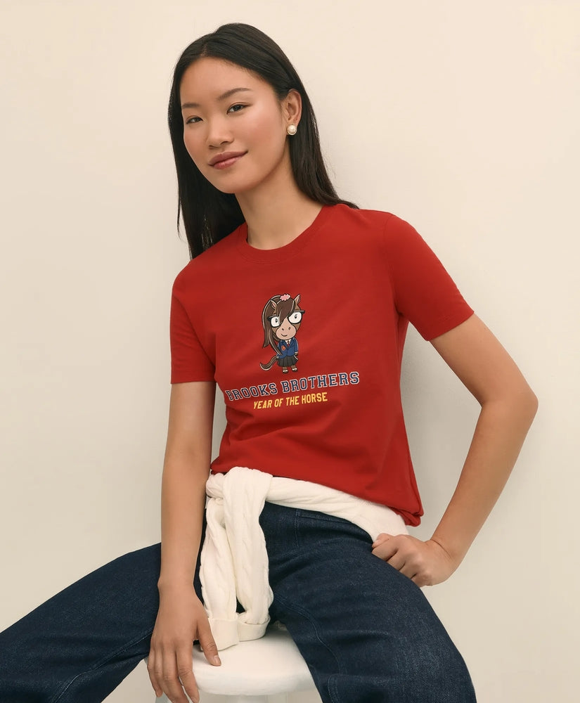 Brooks Brothers Sale Women's Lunar New Year 100% Cotton Graphic T-Shirt