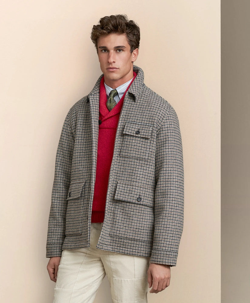 Brooks Brothers Sale Wool Blend Double-Faced Guncheck Walking Coat