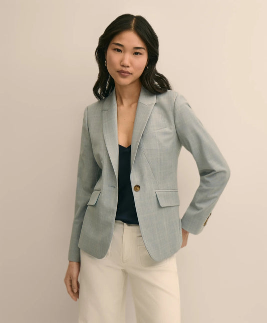 Brooks Brothers Women Wool-Blend Plaid Jacket