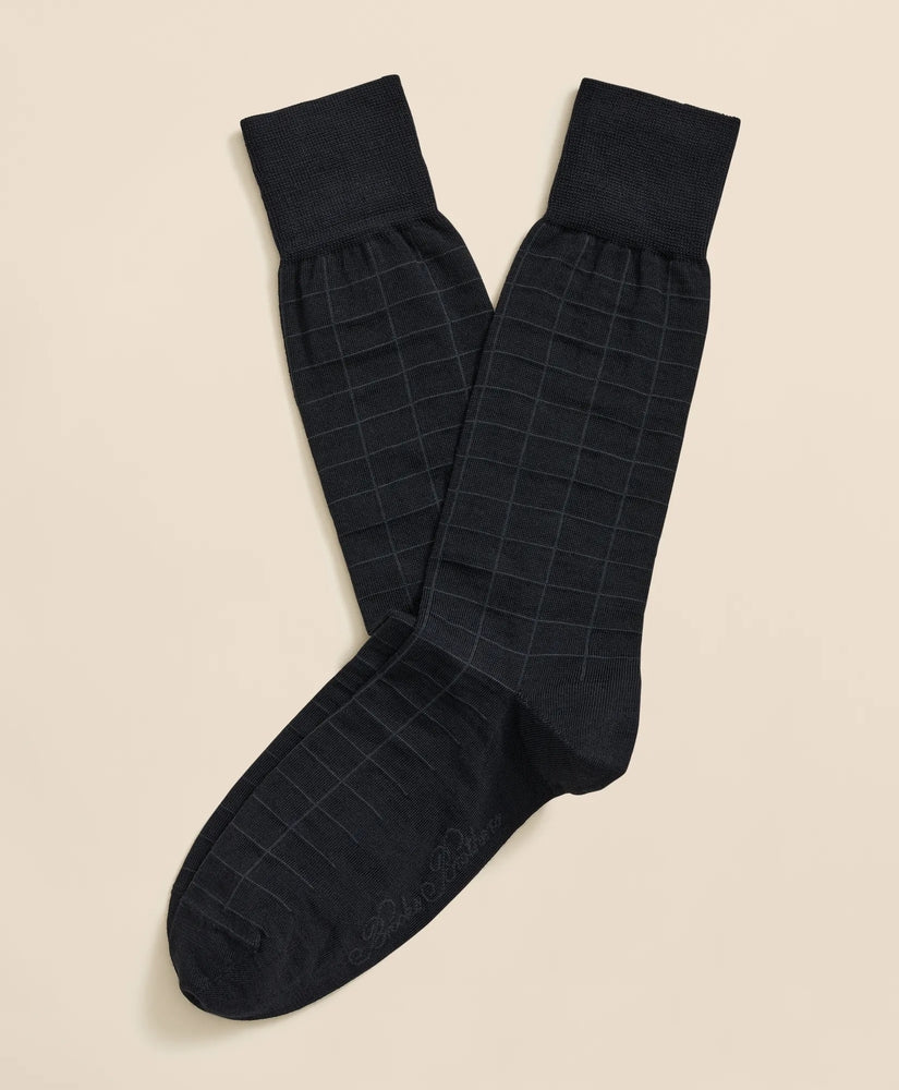 Brooks Brothers Men Wool-Blend Windowpane Socks