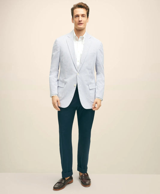 Brooks Brothers Tailored Classic Fit Stretch Cotton Seersucker Sport Coat