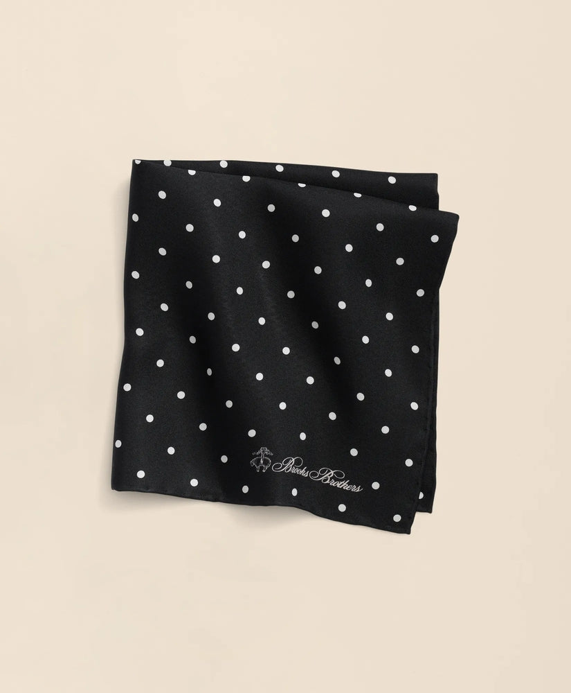 Brooks Brothers Men Small Dot Silk Pocket Square