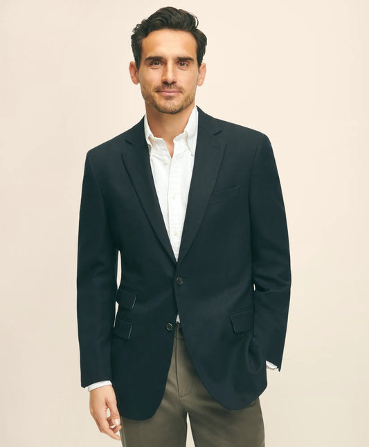Brooks Brothers Tailored Traditional Fit Stretch Wool Hopsack Blazer