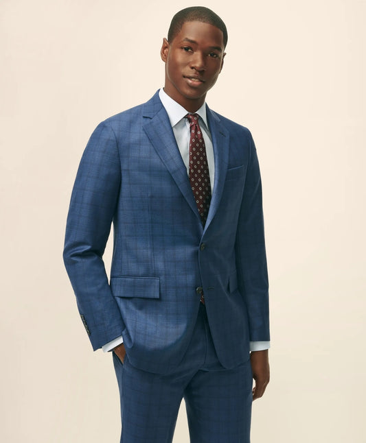 Brooks Brothers Men American-Made Classic Fit Multi-Checked 1818 Suit