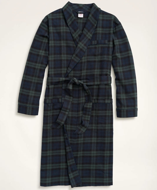 Brooks Brothers Sale Cotton Flannel Black Watch Robe