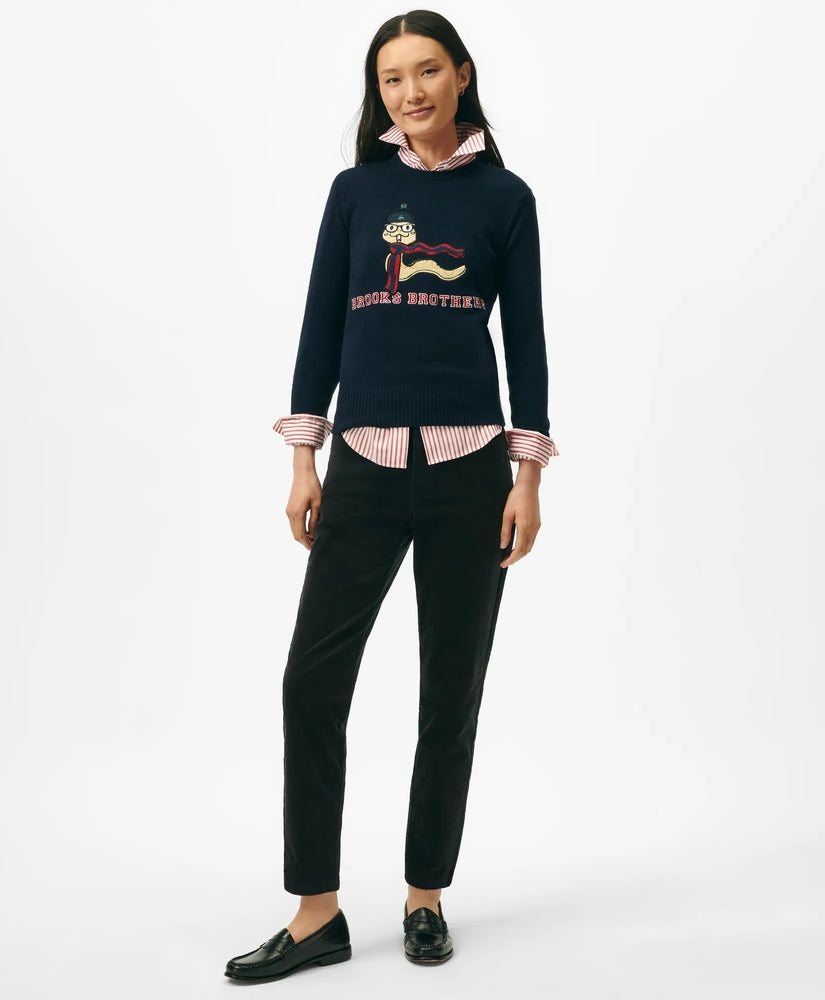 Brooks Brothers Sale Women's Lunar New Year Wool-Blend Intarsia Snake Motif Sweater
