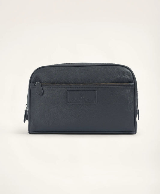Brooks Brothers Men Large Pebbled Leather Dopp Kit