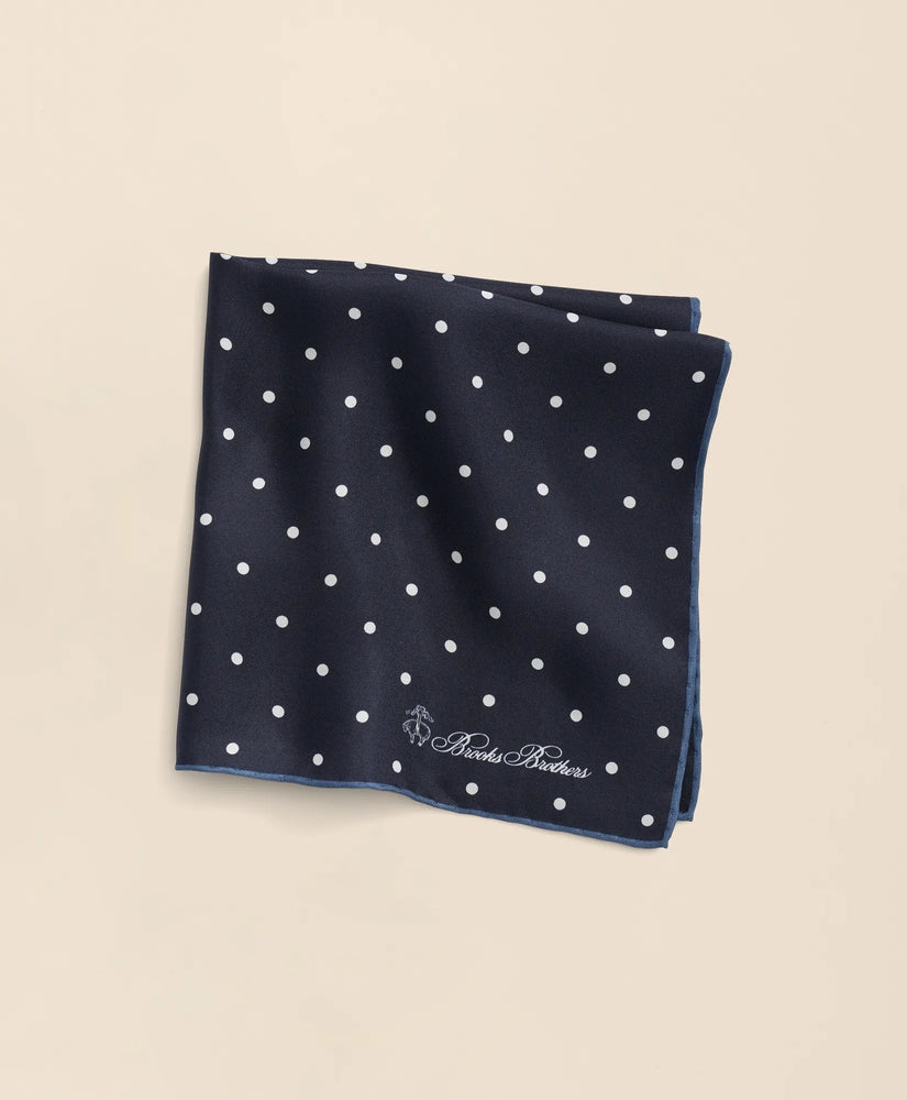 Brooks Brothers Men Small Dot Silk Pocket Square