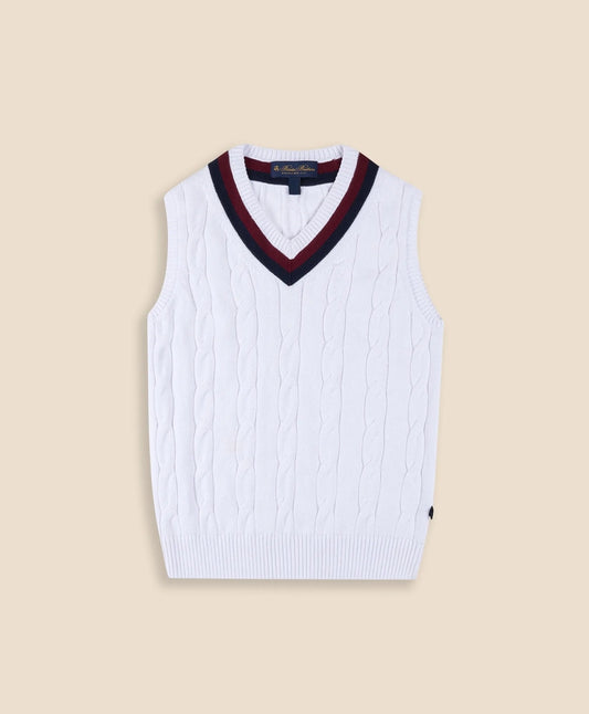 Brooks Brothers Boys Boys Classic Cable Knit Tennis Vest