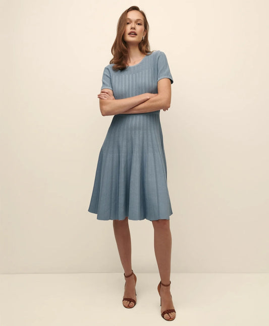 Brooks Brothers Sale A-Line Pleated Short-Sleeve Sweater Dress