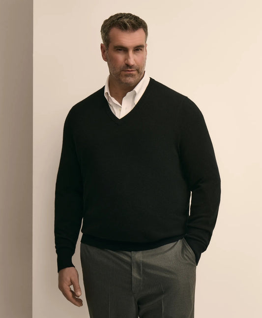Brooks Brothers Men Big & Tall 3-Ply Cashmere V-Neck Sweater