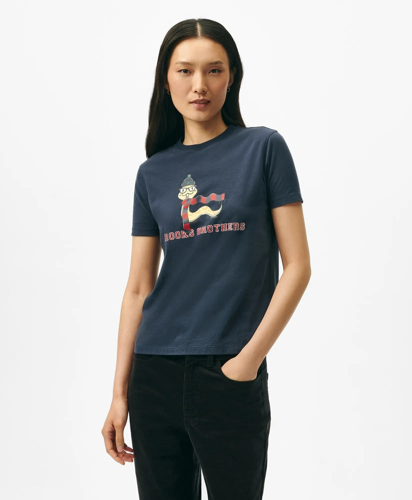 Brooks Brothers Sale Women's Lunar New Year Cotton Snake Motif T-Shirt