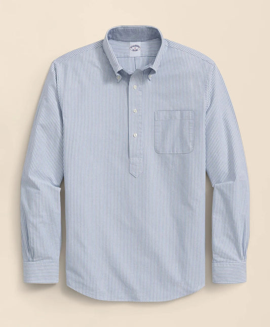 Brooks Brothers Men Friday Oxford Shirt, Striped Pop-Over