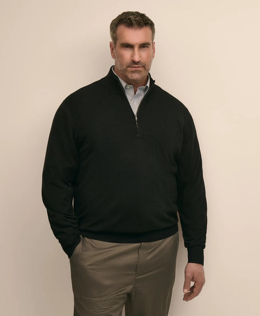 Brooks Brothers Men Big & Tall Ultimate Merino Wool Quarter-Zip Sweater