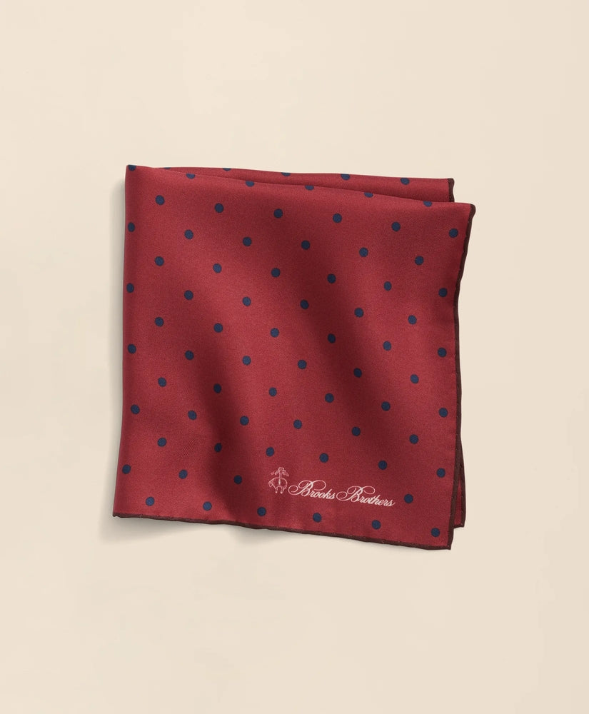 Brooks Brothers Men Small Dot Silk Pocket Square