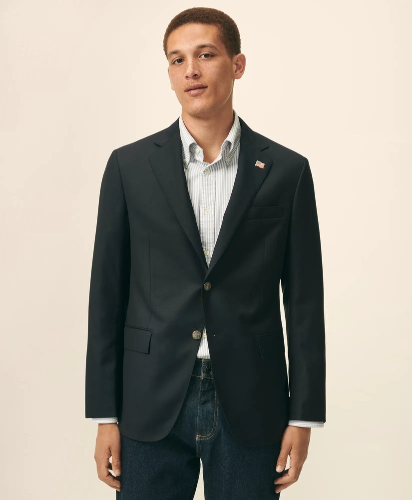 Brooks Brothers Men Slim Fit Stretch Saxxon™ Wool 1818 Blazer