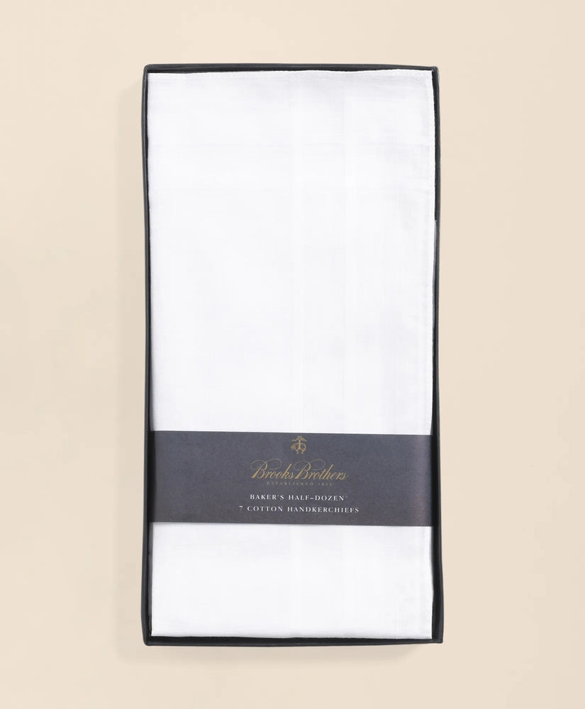 Brooks Brothers Men Pure Cotton Handkerchiefs-Set of 6