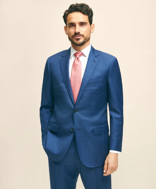Brooks Brothers Tailored Traditional Fit Wool Sharkskin 1818 Suit